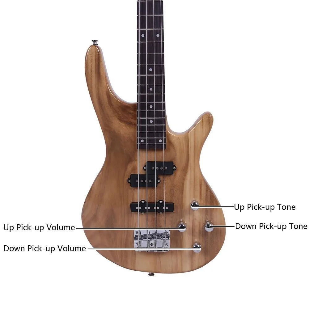 4 Strings Electric GIB Bass Guitar Basswood Guitars Burlywood for Beginner