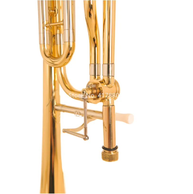SADSN TB-142 Bb-F# Tune Tenor Slide Trombone Phosphorus Copper Gold &Brass Musical Instrument with Mouthpiece Case