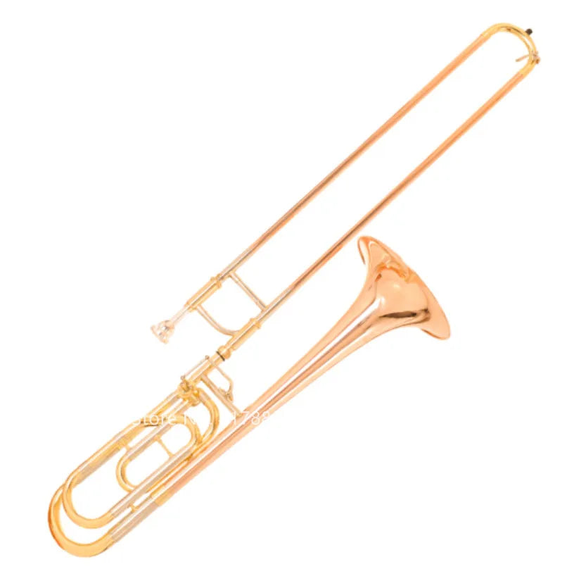 SADSN TB-142 Bb-F# Tune Tenor Slide Trombone Phosphorus Copper Gold &Brass Musical Instrument with Mouthpiece Case