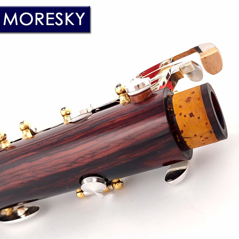 MORESKY Professional Clarinet Bb Cocobolo Wood Professional Clarinet Bb Silver Plated Keys Sib Klarnet Luna ES