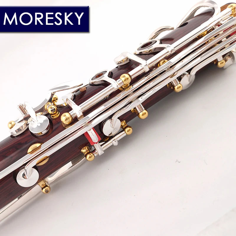 MORESKY Professional Clarinet Bb Cocobolo Wood Professional Clarinet Bb Silver Plated Keys Sib Klarnet Luna ES