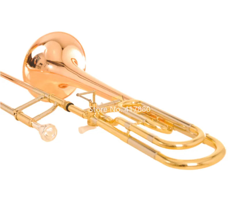 SADSN TB-142 Bb-F# Tune Tenor Slide Trombone Phosphorus Copper Gold &Brass Musical Instrument with Mouthpiece Case