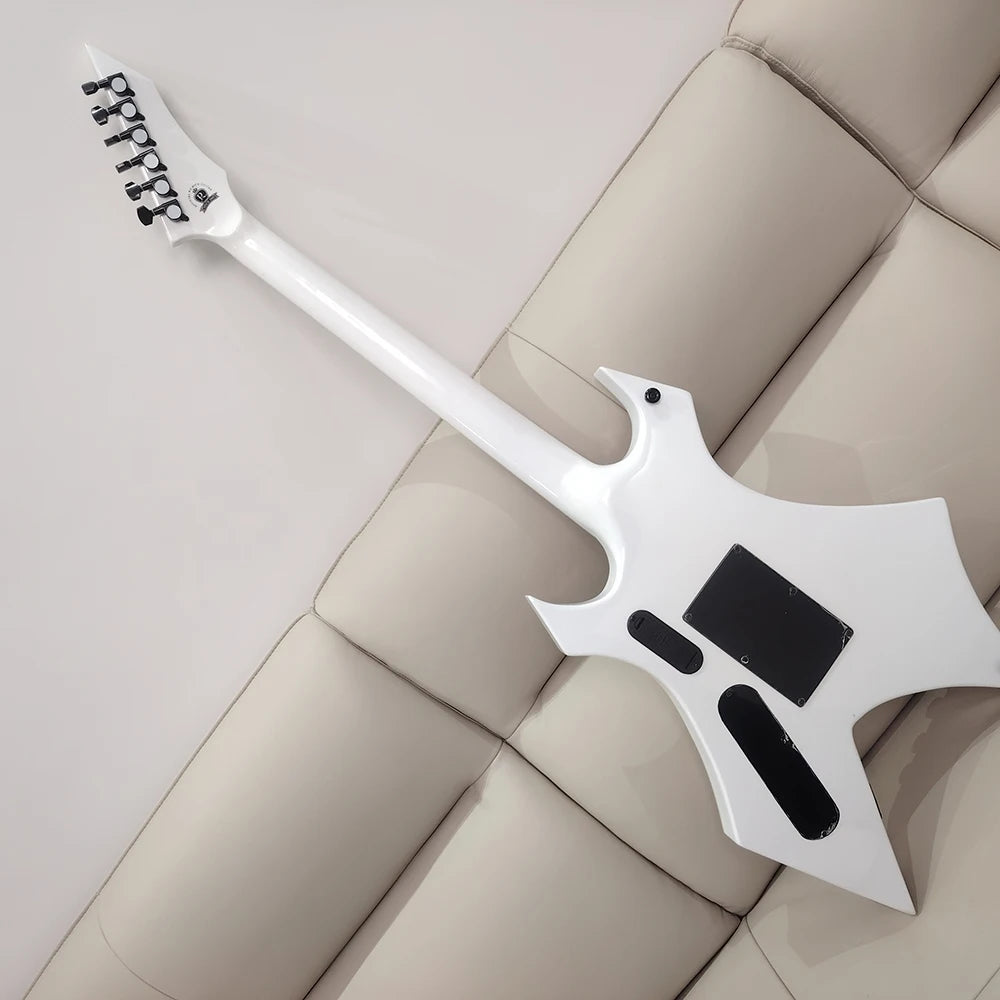 High quality white BC electric guitar in stock, Floyd vibrato system, active pickup, fast shipping