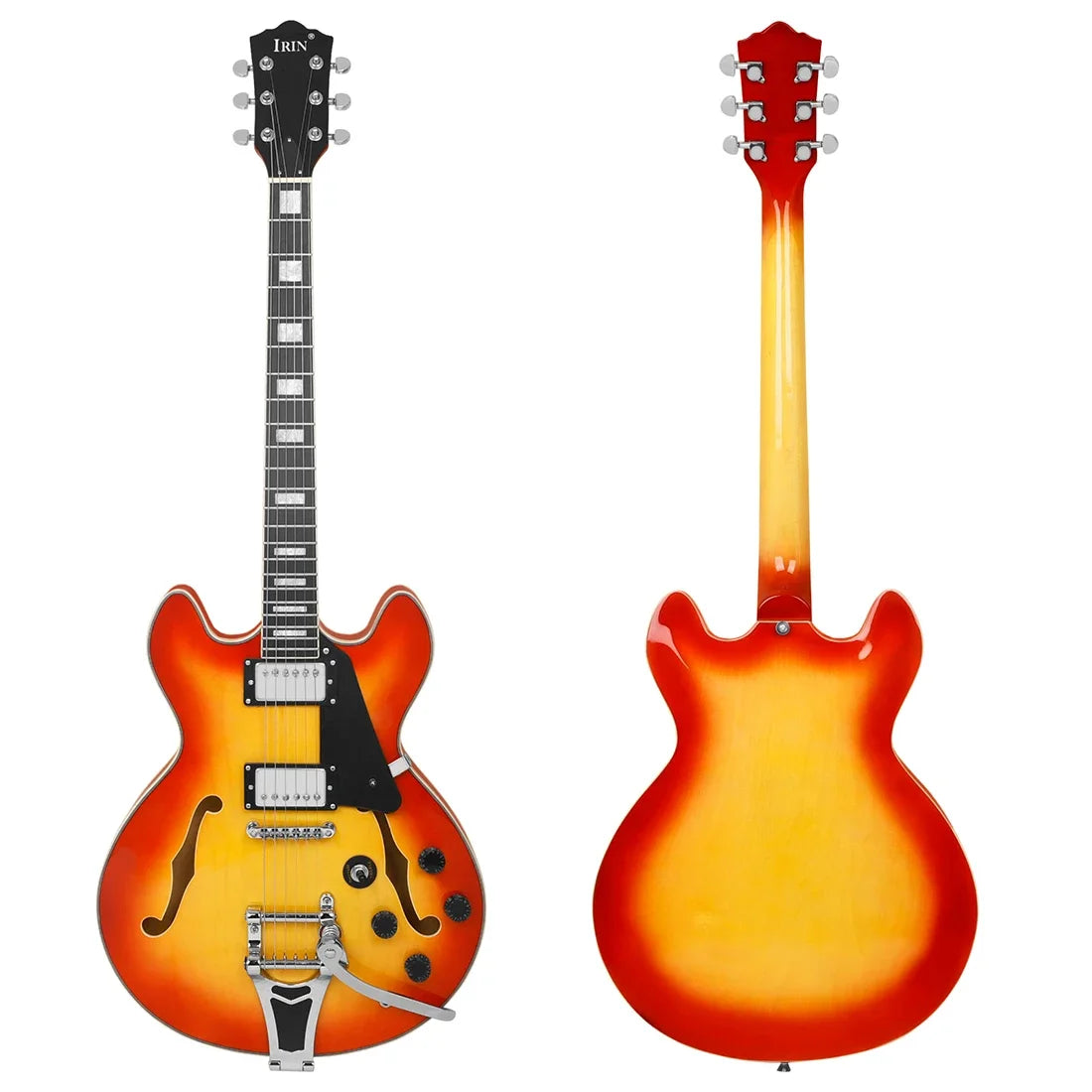 IRIN 22 Frets Jazz Electric Guitar 6 String Color Shell Fingerboard Maple F Hole Semi-hollow Guitarra With Cable Guitar Parts