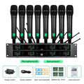 Professional wireless microphone UHF 8-channel handheld collar clip, conference microphone karaoke, singing dynamic microphone