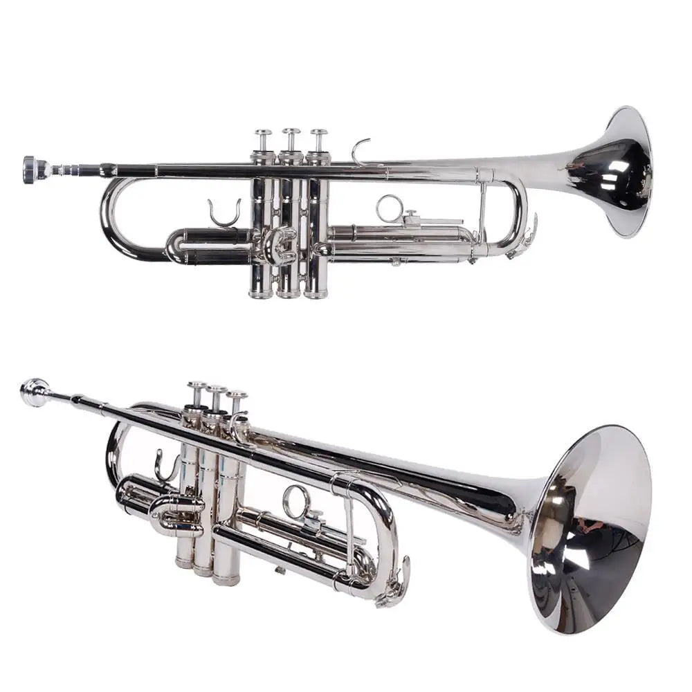 Hot Sale B Flat Silver Bb Trumpet for Concert Band with Case
