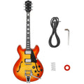 IRIN 22 Frets Jazz Electric Guitar 6 String Color Shell Fingerboard Maple F Hole Semi-hollow Guitarra With Cable Guitar Parts