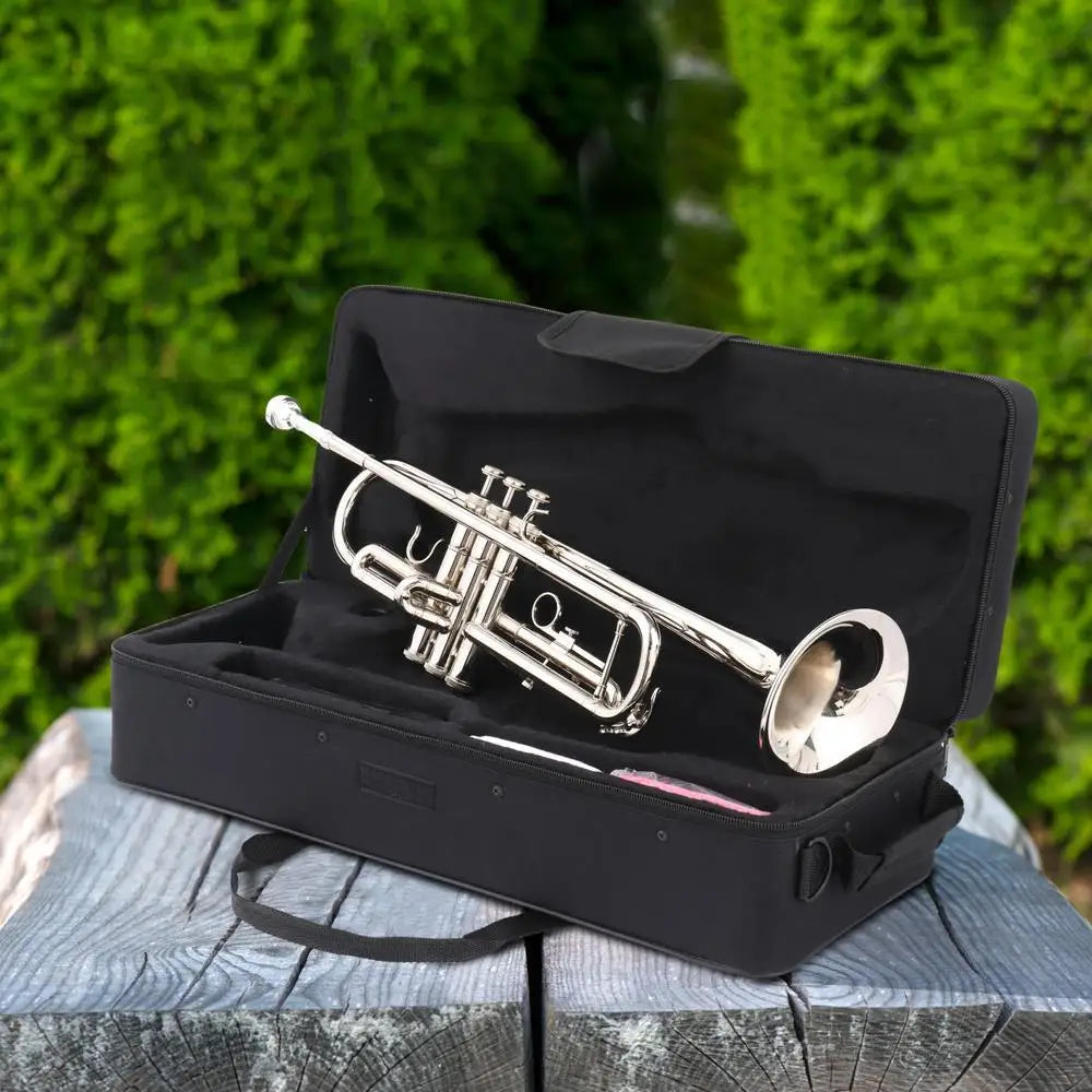 Hot Sale B Flat Silver Bb Trumpet for Concert Band with Case