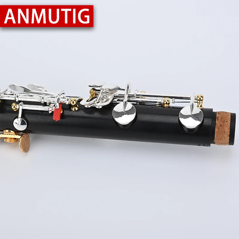 ANMUTIG Eb Clarinet  Professional Performance Ebony Silver Plated 18 Key Wood Instrument S8