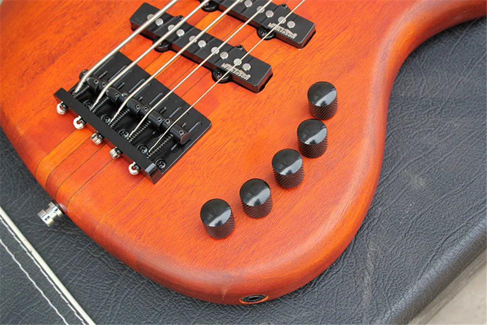 5 String Neck-thru-body Active Electric Bass Guitar with Black Hardware,Offer Customize