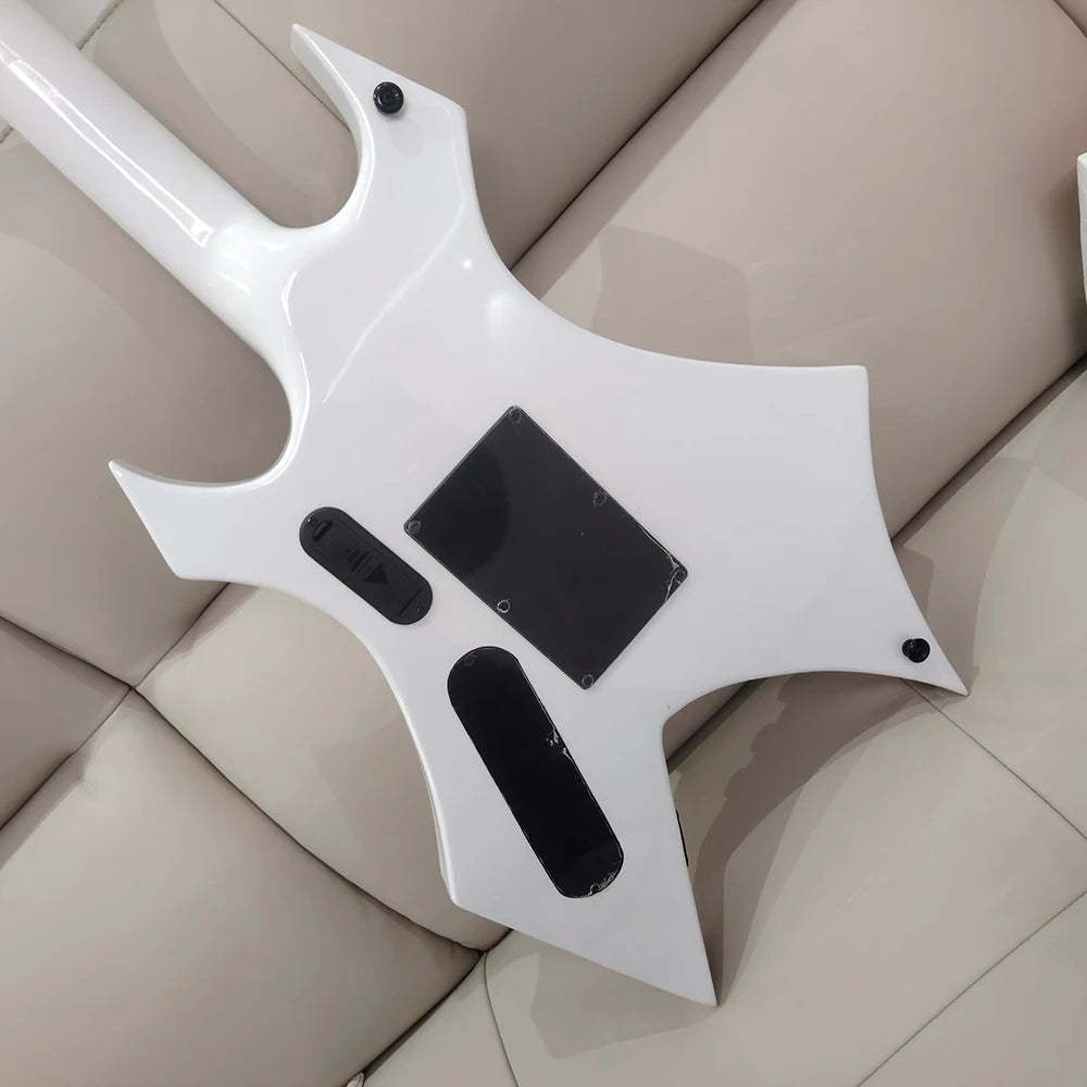 High quality white BC electric guitar in stock, Floyd vibrato system, active pickup, fast shipping