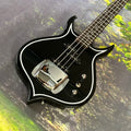 4-string bass guitar in the shape of a peach hardware electric bass guitars black guitarra