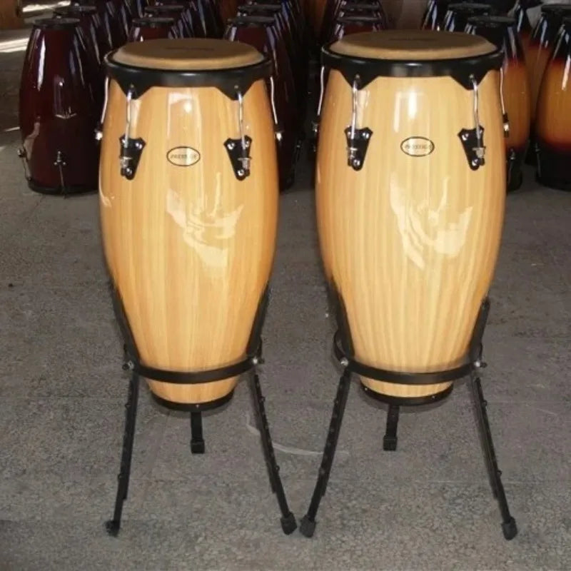 10 Inch and 11 Inch Fiber Glass Materinal Congas, One Set Two Pcs with Stands