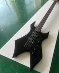 High Quality Unusual Shape Black 4 Strings Electric Bass Guitar Rosewood Fretboard Black Hardwares Factory Customizable