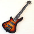 Left Hand 43Inch 5 String 6 Strings Electric Bass Guitar 24 Fret Solid Basswood Body Sunburst Black Color High Gloss Guitar