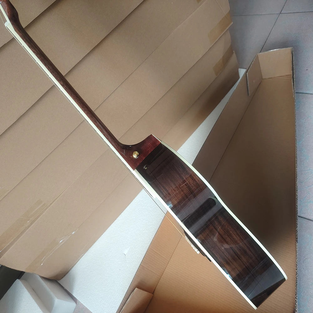 High quality OM42 acoustic guitar in stock, professional debugging, rosewood fingerboard, cow bone nut, fast delivery