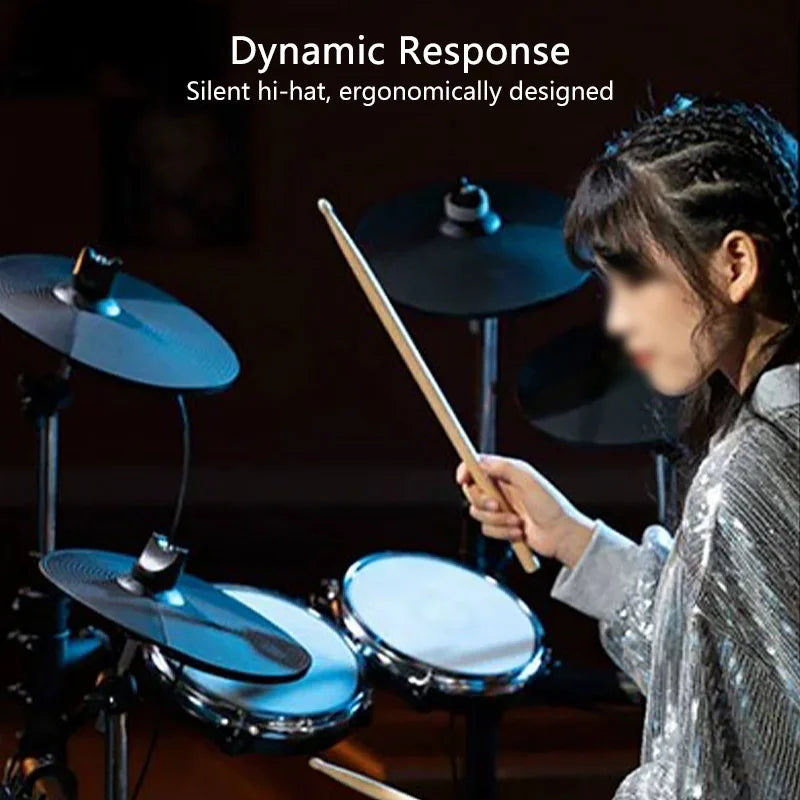 Electronic Drum Set 5 Drums 4 Cymbals Mesh Head Kit with Portable Stand 222 Sounds MIDI Out AUX-IN USB for Home Music Practice