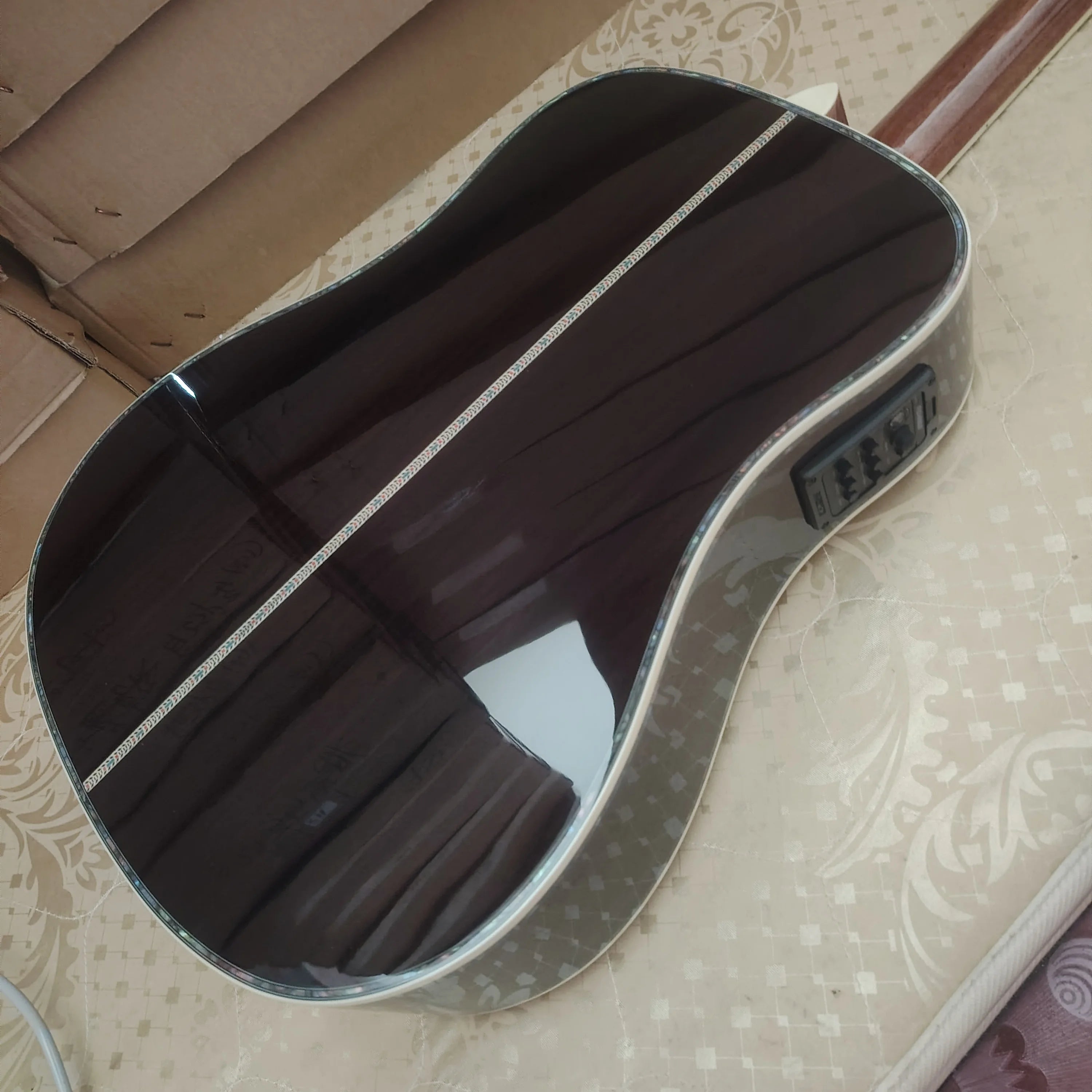 High quality 41 inch 12 string transparent color D45 guitar folk guitar/solid spruce top/301EQ/local warehouse fast shipping