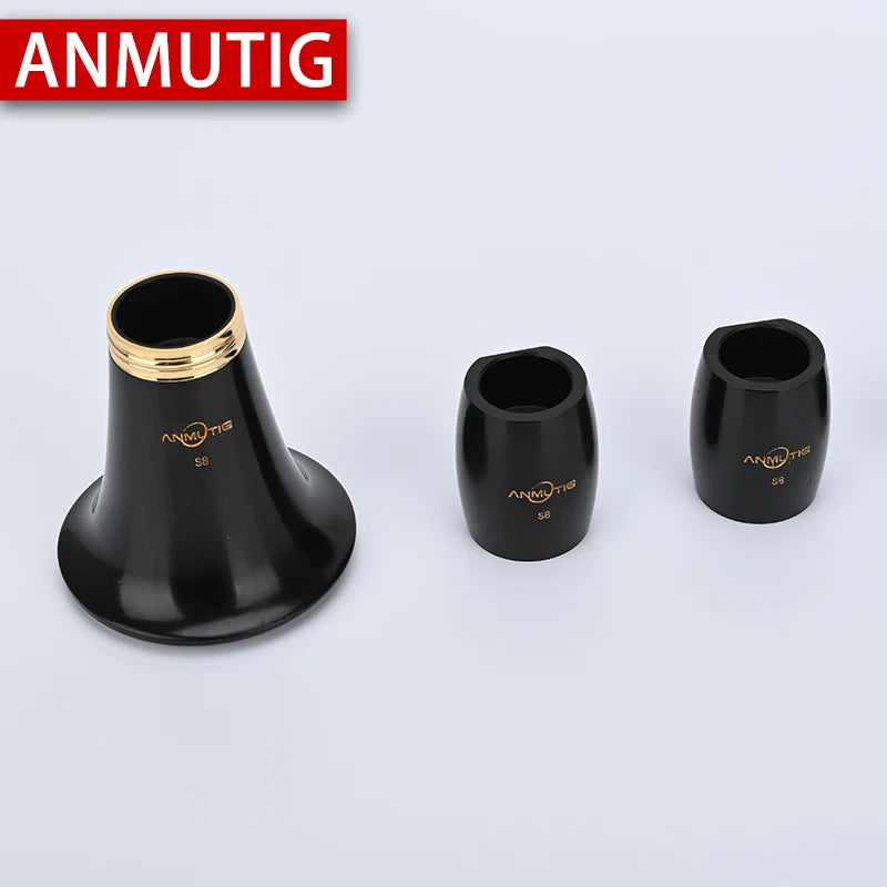 ANMUTIG Eb Clarinet  Professional Performance Ebony Silver Plated 18 Key Wood Instrument S8