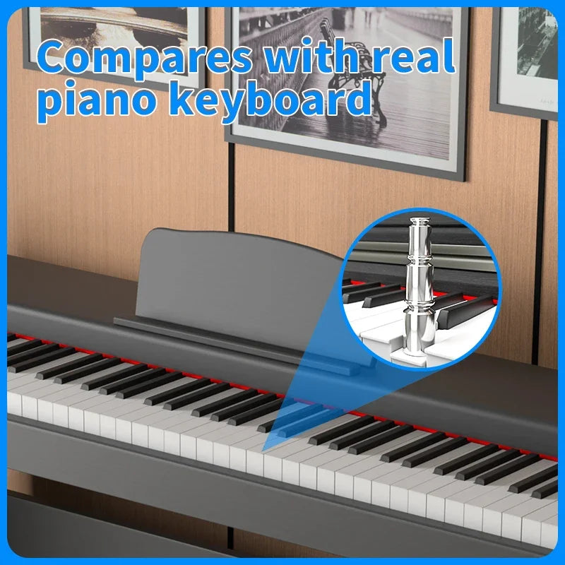 88-key Upright Hammer Piano PVCWood Grain Material Equipped with France DREAM Fifth-generation Audio Source 16Levels Sensitivity