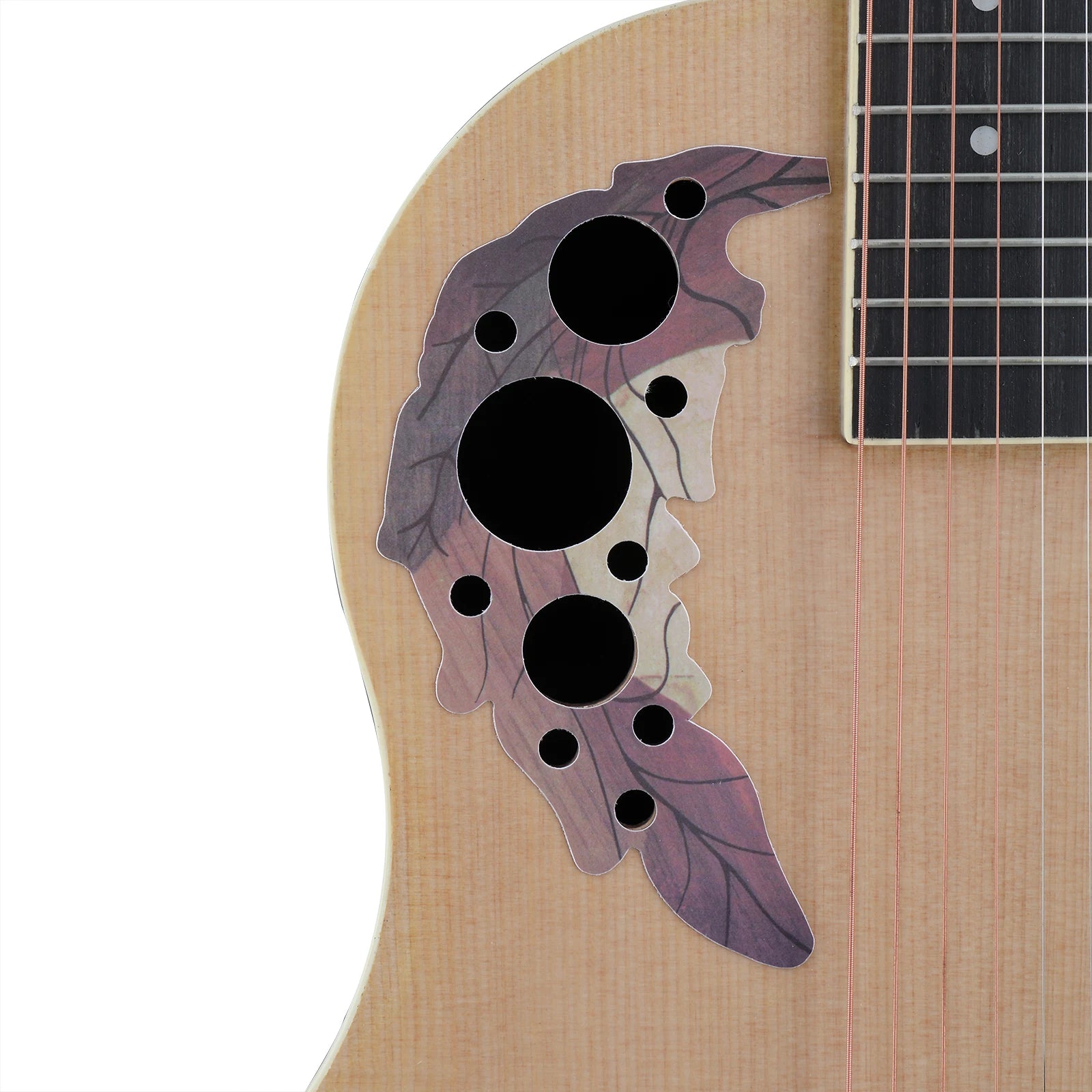 41 inch Cutawary Round Back Acoustic Guitar Spruce Top Grape Hole Burlywood