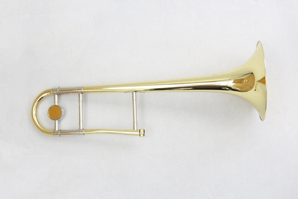 FTB-480 Tenor Trombone in Bb Key Dual Purpose Piston Brass and Gold Lacquer Trombone for Professional Performance Performance