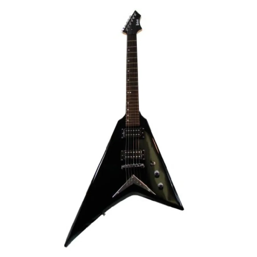 Offset RRV Cut Electric Guitar in Black Color for Professional Stage Performance and Home Practice Featuring High-Quality Wood