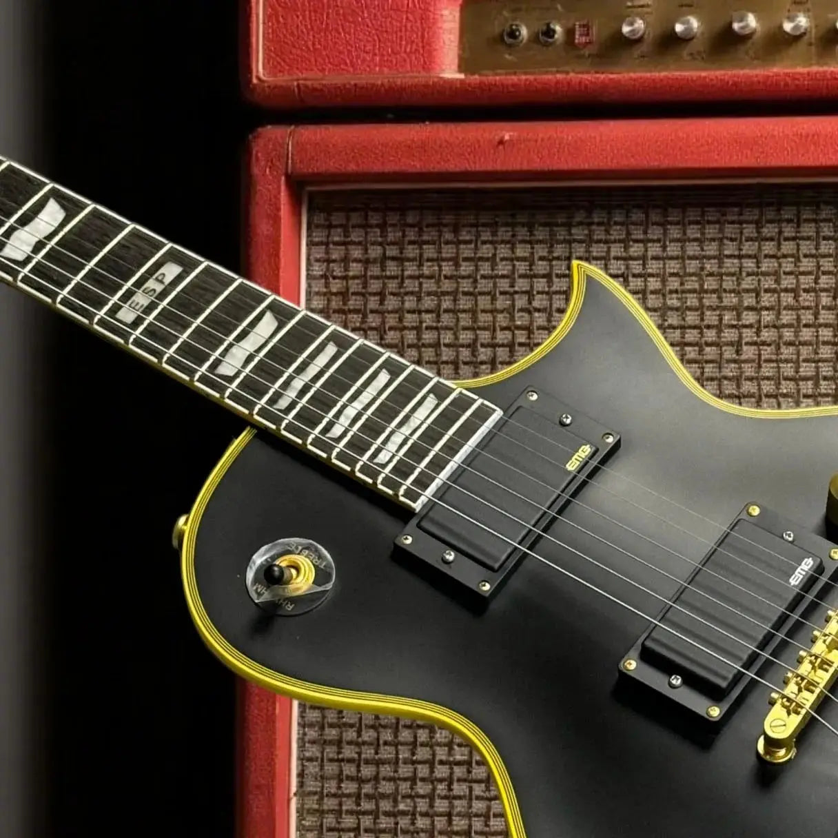 Gift Christmas Black LPAUL Electric Guitar Mahogany Body Flamed Fingerboard Free Shipping