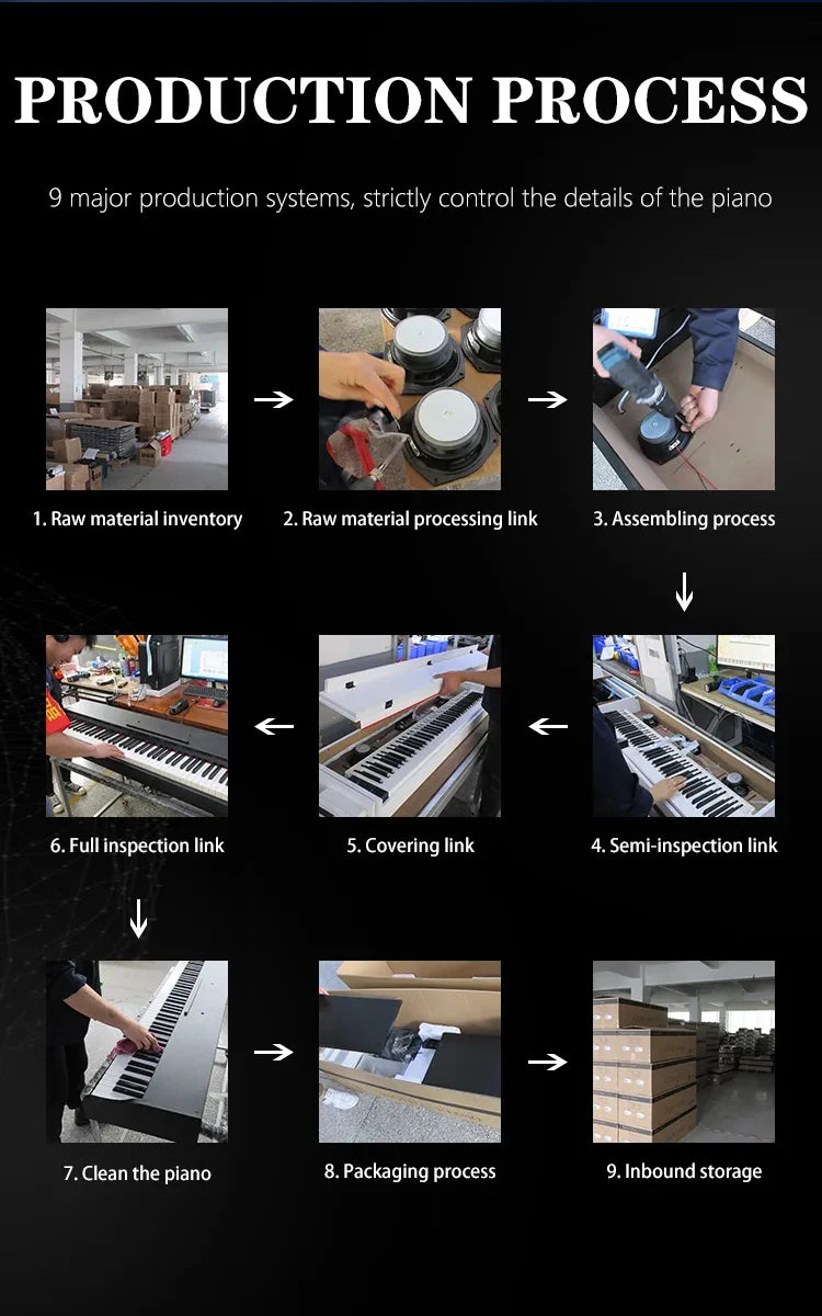 88-key Upright Hammer Piano PVCWood Grain Material Equipped with France DREAM Fifth-generation Audio Source 16Levels Sensitivity
