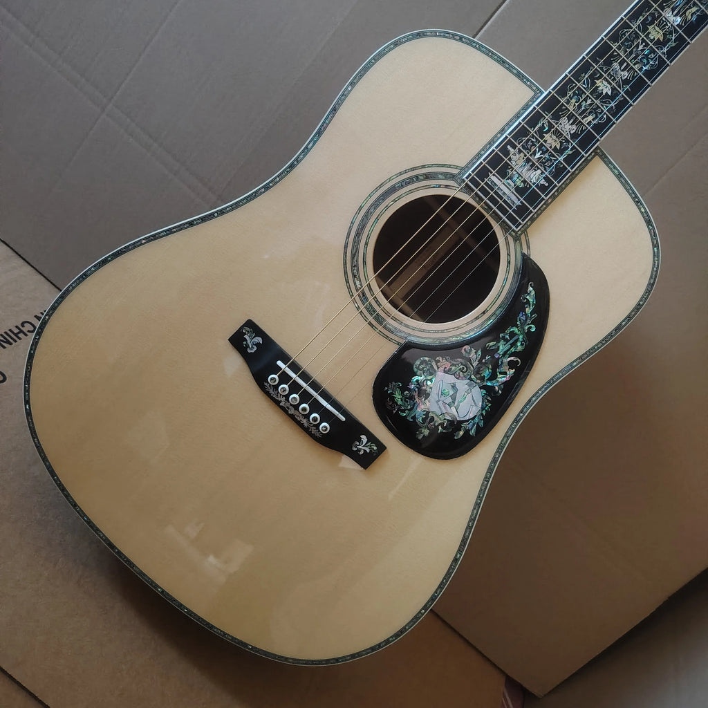 High quality D100 acoustic acoustic acoustic guitar in stock, professional debugging, rosewood fingerboard, cow bone nut, fast d