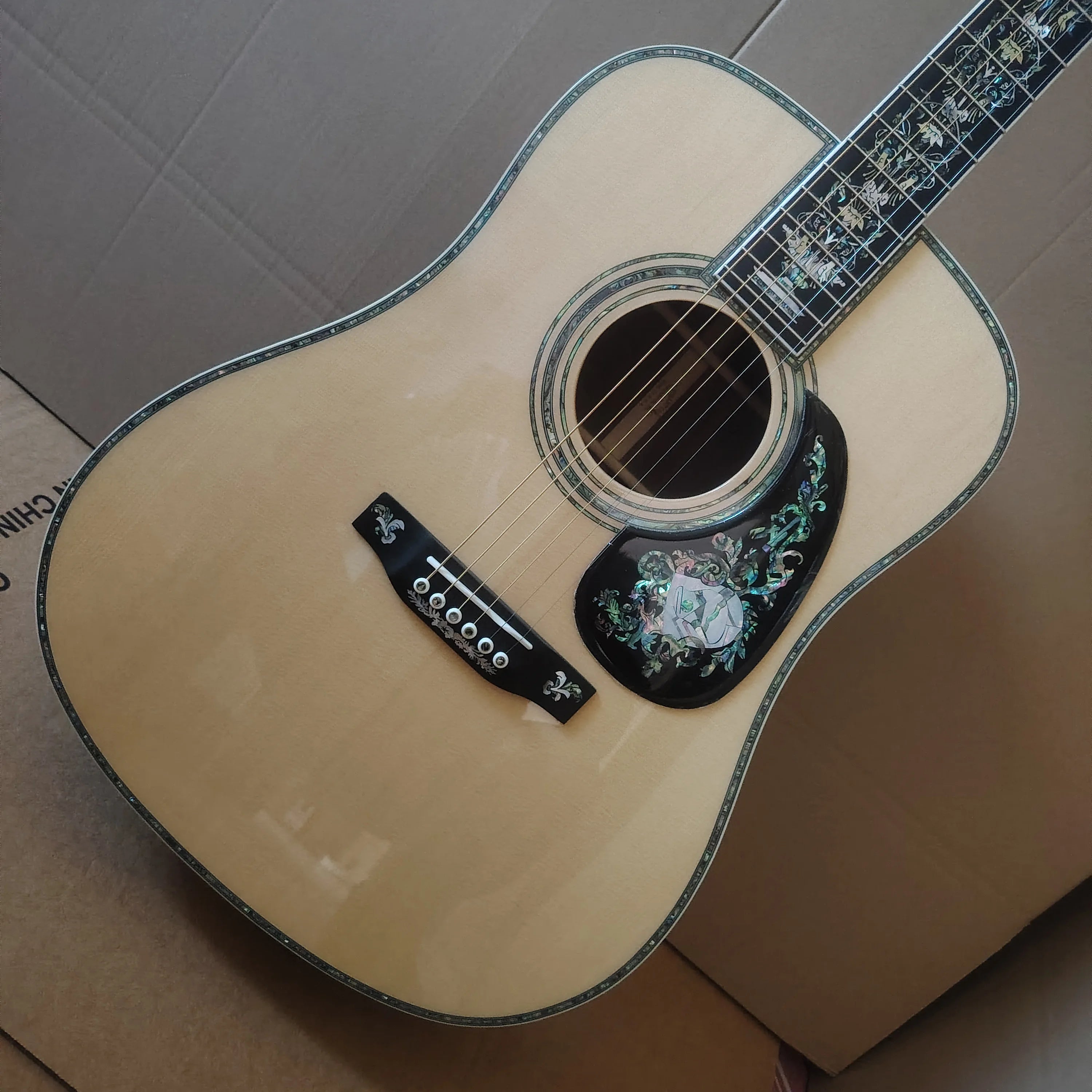 High quality D100 acoustic acoustic acoustic guitar in stock, professional debugging, rosewood fingerboard, cow bone nut, fast d