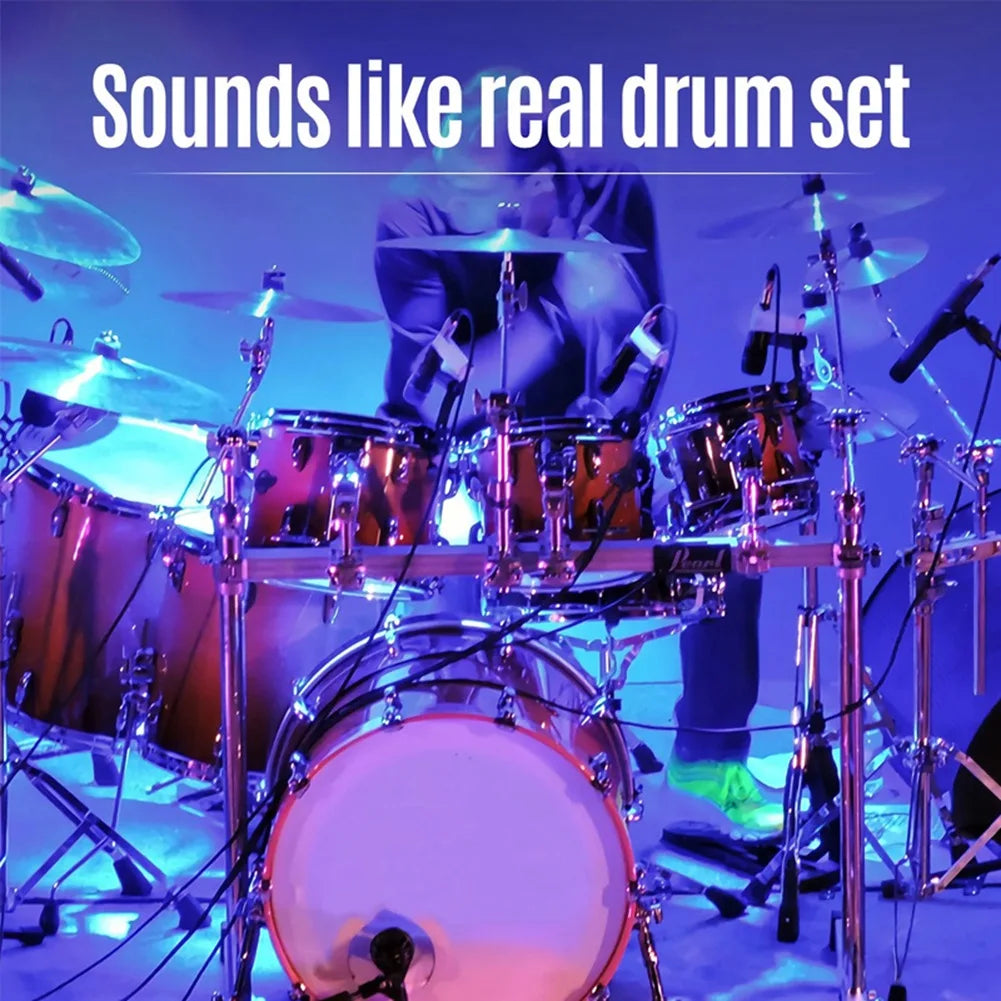 Electric Drum Set, 9 Pads Silicon Foldable Electronic Drum With Headphone Jack,Build In Speaker ,Foot Pedals,Drum Sticks-B60B