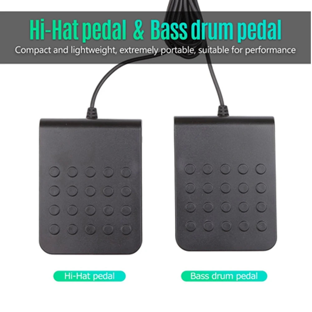 Electric Drum Set, 9 Pads Silicon Foldable Electronic Drum With Headphone Jack,Build In Speaker ,Foot Pedals,Drum Sticks-B60B