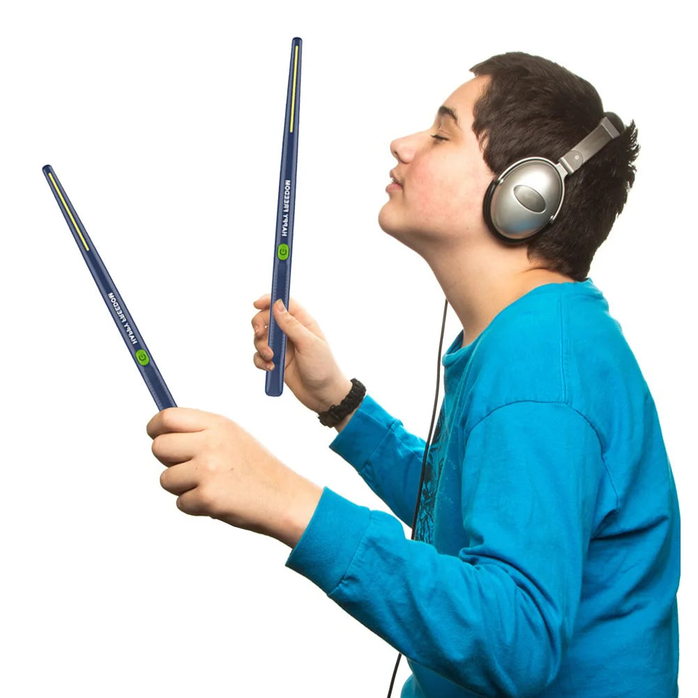 Virtual Air Drum Set Portable Electronic Virtual Air Drum Drumsticks Pedals Professional for Beginners Children Adults