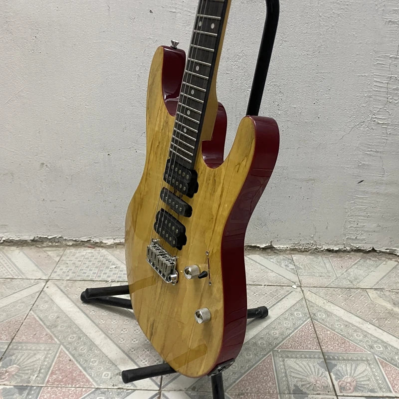Vicers 24 Frets 6 String Electric Guitar HSH Pickups Basswood Body Rosewood Fretboard Map Pattern Guitar for Performance Practic