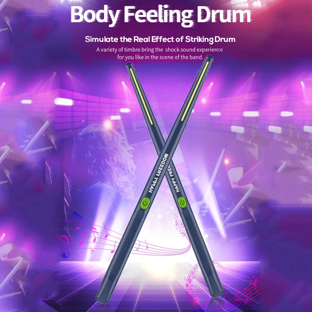 Virtual Air Drum Set Portable Electronic Virtual Air Drum Drumsticks Pedals Professional for Beginners Children Adults