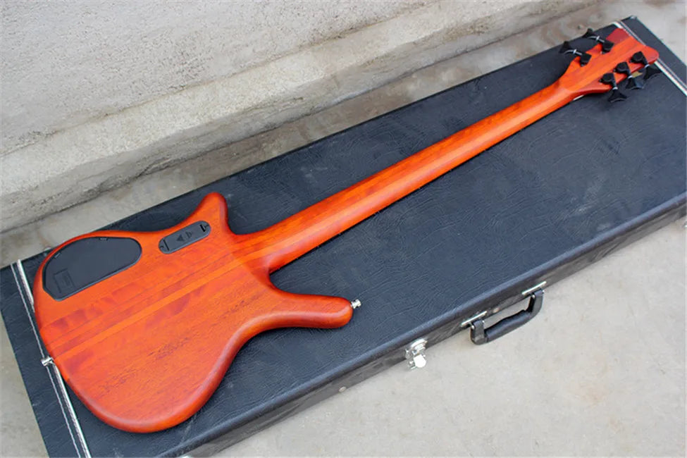 5 String Neck-thru-body Active Electric Bass Guitar with Black Hardware,Offer Customize