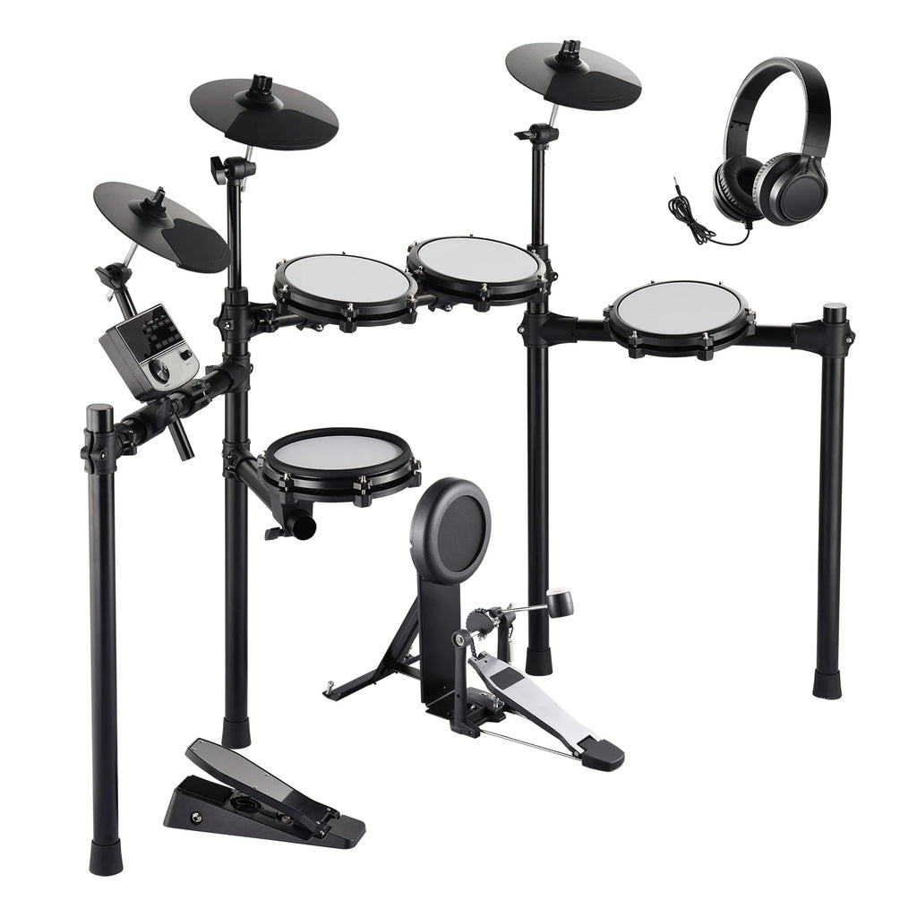 SucceBuy Electric Drum Set 32 Drum Kits & 480 Sounds, USB MIDI Supported 8 / 10 in Quiet Mesh+10 in Cymbals Drum Sticks Easy Use