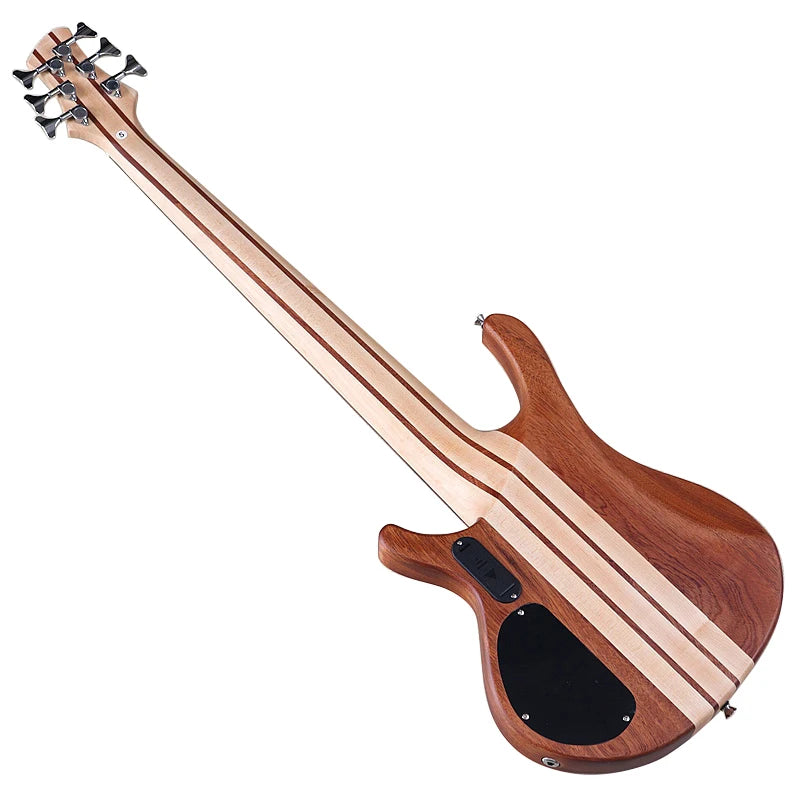 Active Electric Bass Guitar Tree Burl Top Neck Through 43 Inch 6 String 7 String Matte High Quality Bass