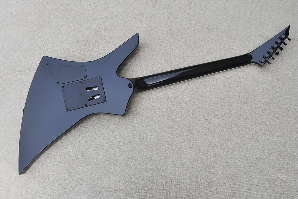 Special-shaped Black 6 Strings Electric Guitar with Flame Maple Veneer Rosewood Fretboard Offer Customize YSGS-8119