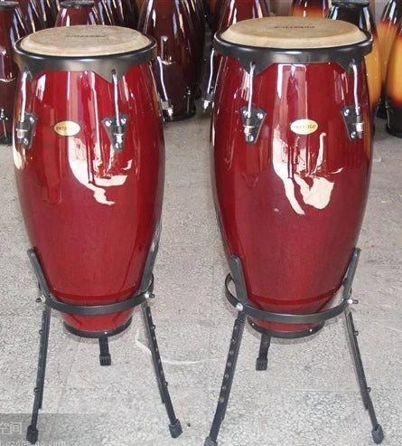 10 Inch and 11 Inch Fiber Glass Materinal Congas, One Set Two Pcs with Stands