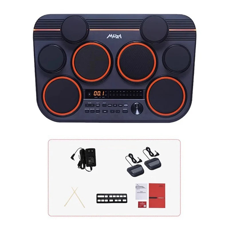 Adult Electronic Drums Portable Drum Set Professional Electronic Drum Kit Beginner Practice Pad Percussion Musical Instrument
