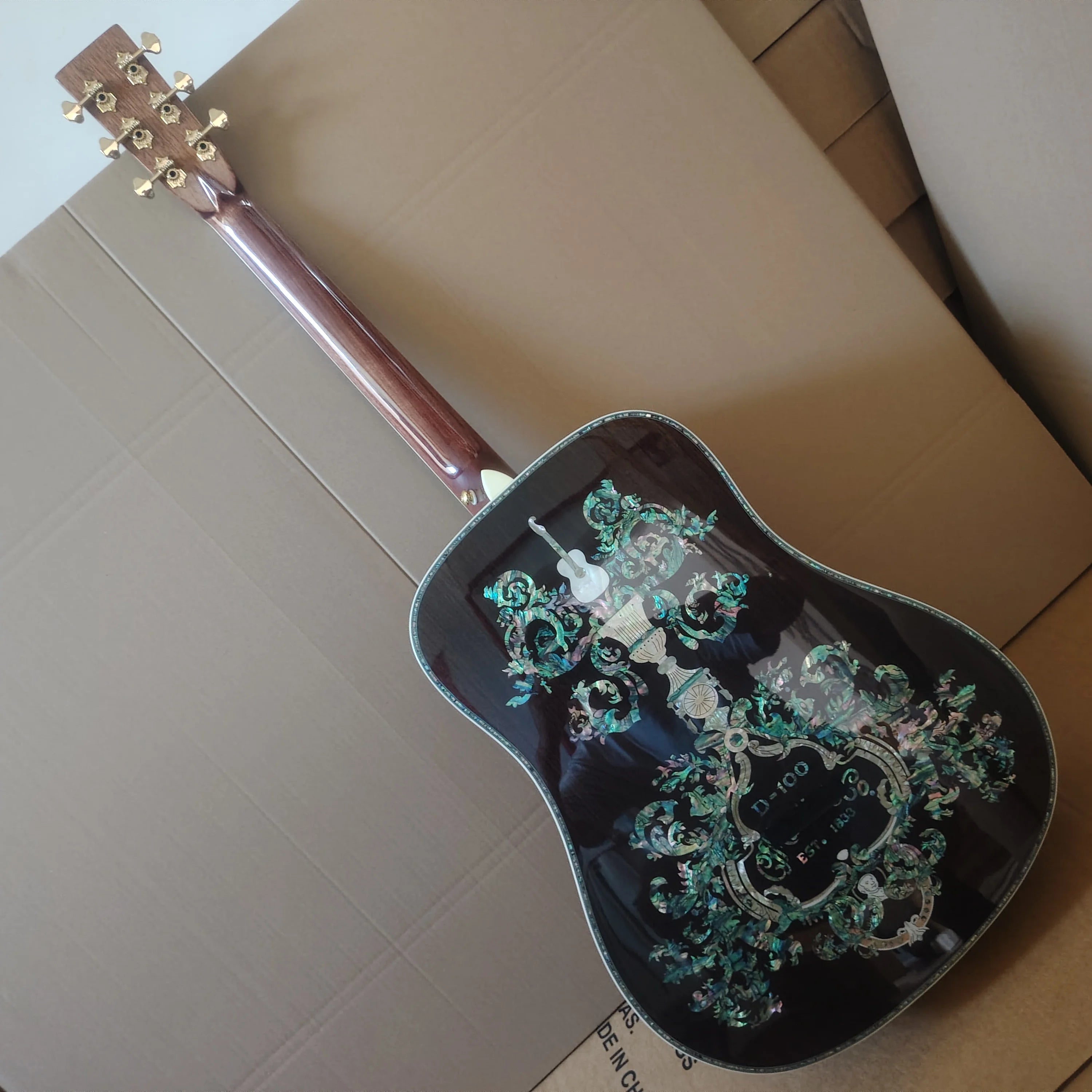 High quality D100 acoustic acoustic acoustic guitar in stock, professional debugging, rosewood fingerboard, cow bone nut, fast d