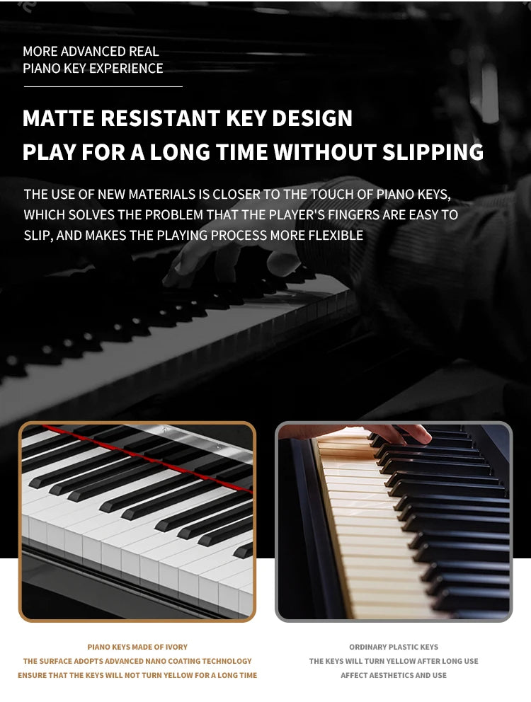 88-key Upright Hammer Piano PVCWood Grain Material Equipped with France DREAM Fifth-generation Audio Source 16Levels Sensitivity