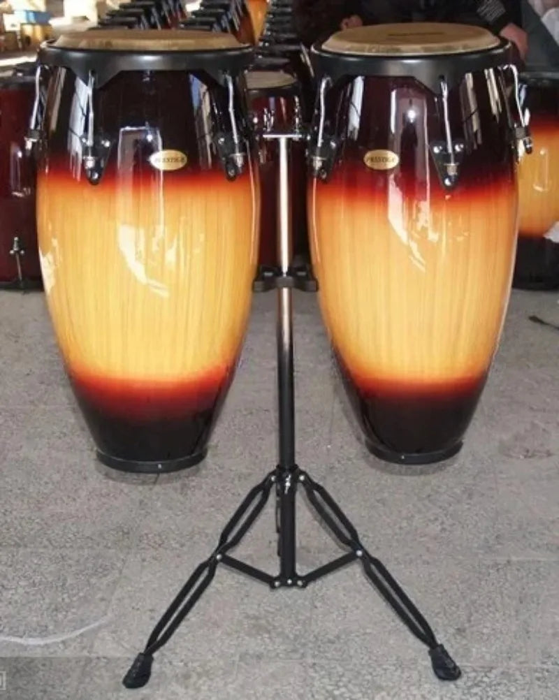 10 Inch and 11 Inch Fiber Glass Materinal Congas, One Set Two Pcs with Stands