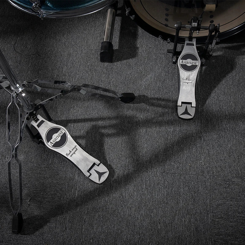 Portable Silent Drum Set with Double-sided Drum, 6-ply Maple and 4-ply Poplar Shells, Cymbals, and A Drum Chair Included