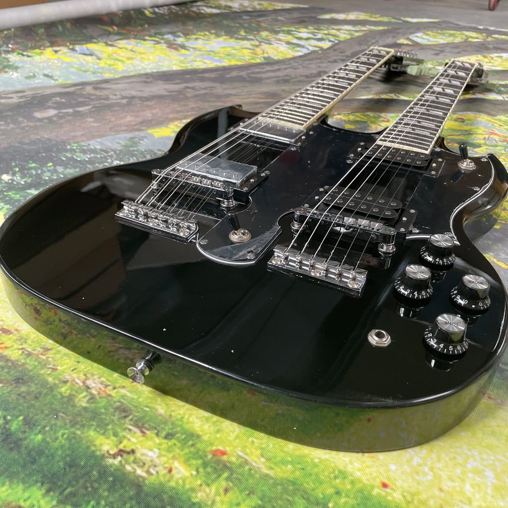 DOUBLE NECK 12+6 Guitar black electric guitar hardware guitars