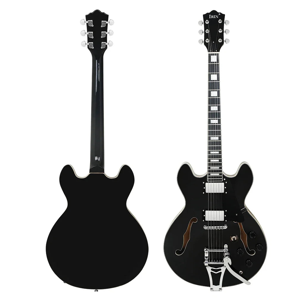 IRIN 22 Frets Jazz Electric Guitar 6 String Color Shell Fingerboard Maple F Hole Semi-hollow Guitarra With Cable Guitar Parts