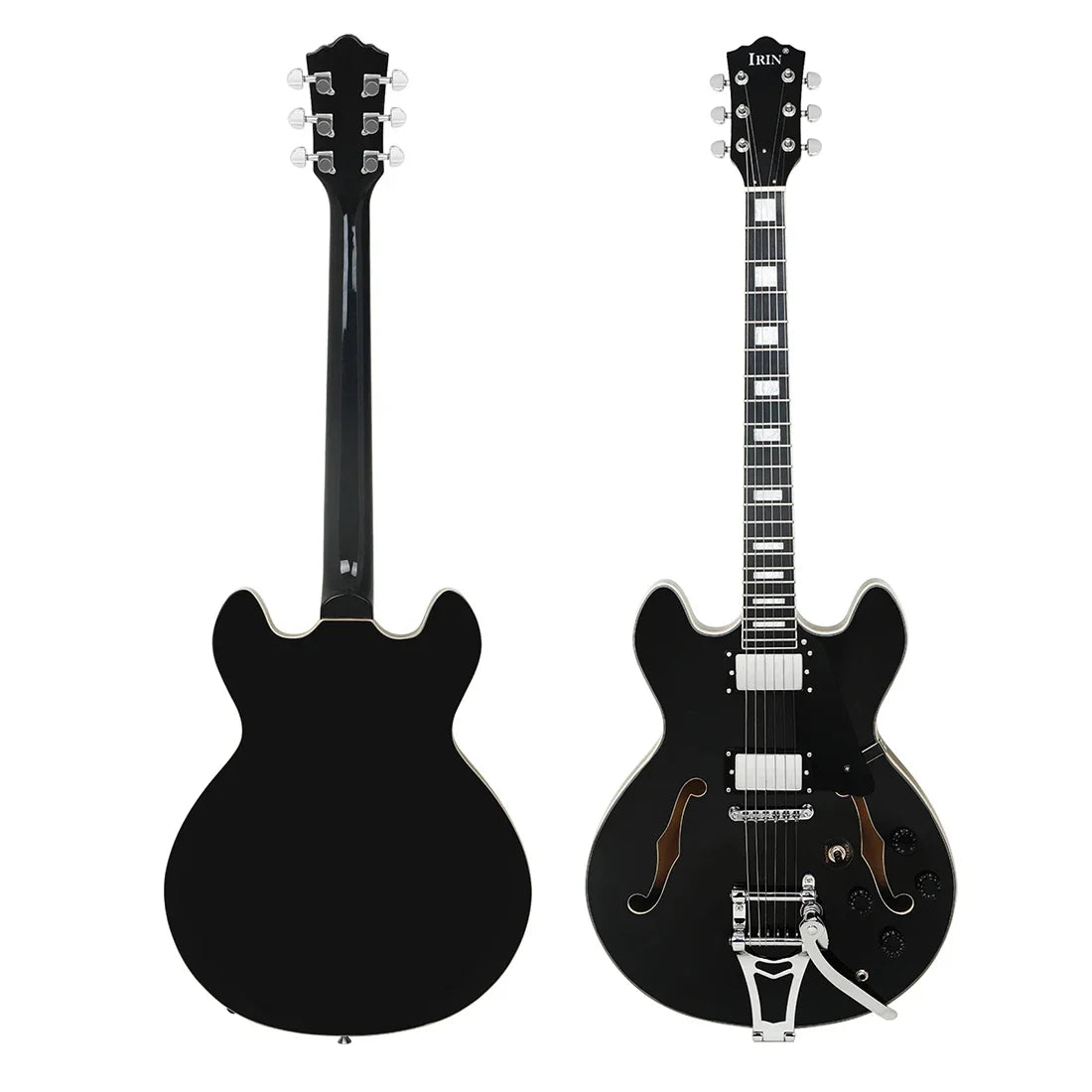 IRIN 22 Frets Jazz Electric Guitar 6 String Color Shell Fingerboard Maple F Hole Semi-hollow Guitarra With Cable Guitar Parts