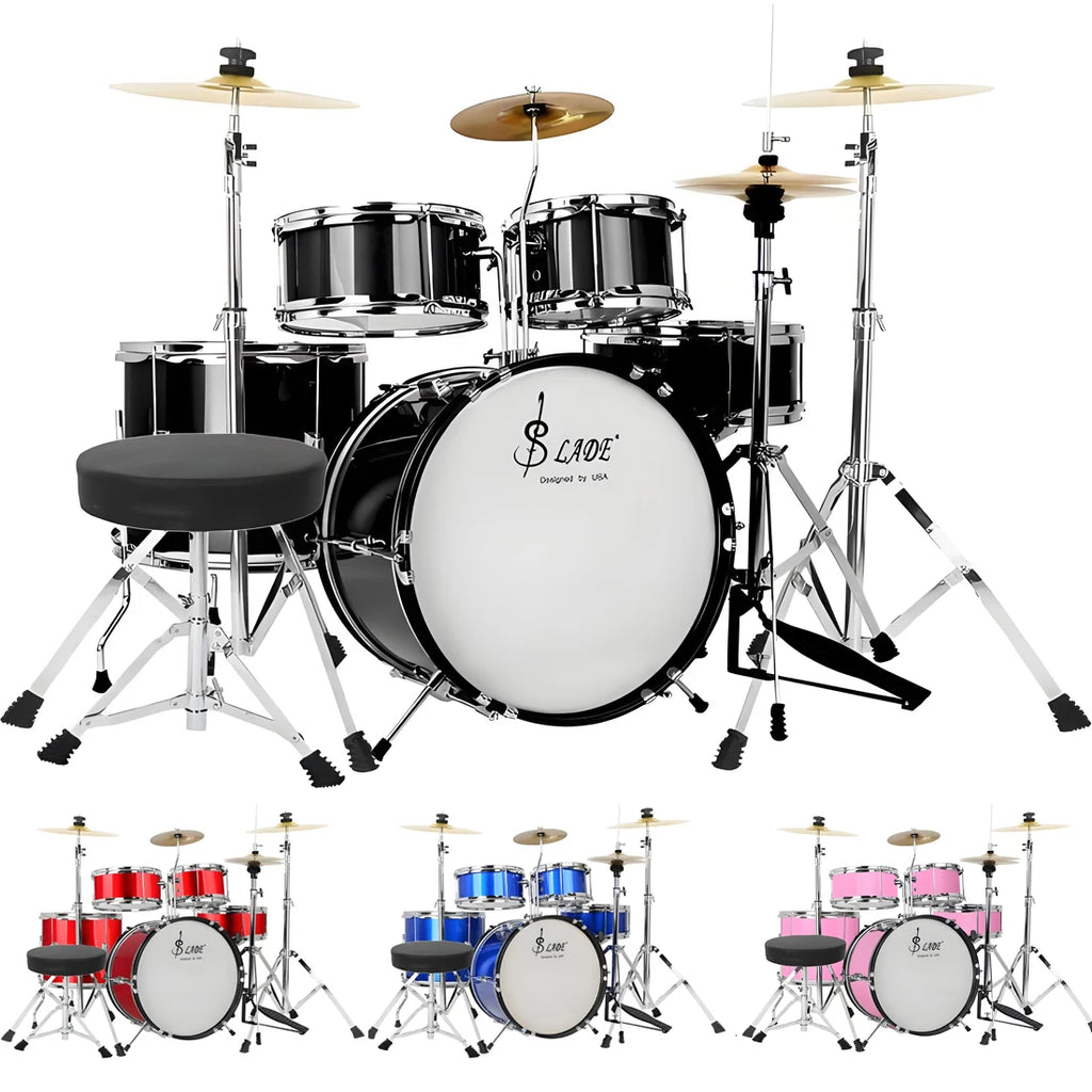 Kids Professional Percussion Instrument Children Drum Set 5 Drums 4 Cymbals Drum Kit
